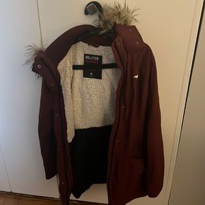 Burgundy Hollister woman coat